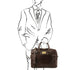 Urbino - Leather laptop briefcase 2 compartments with front pocket